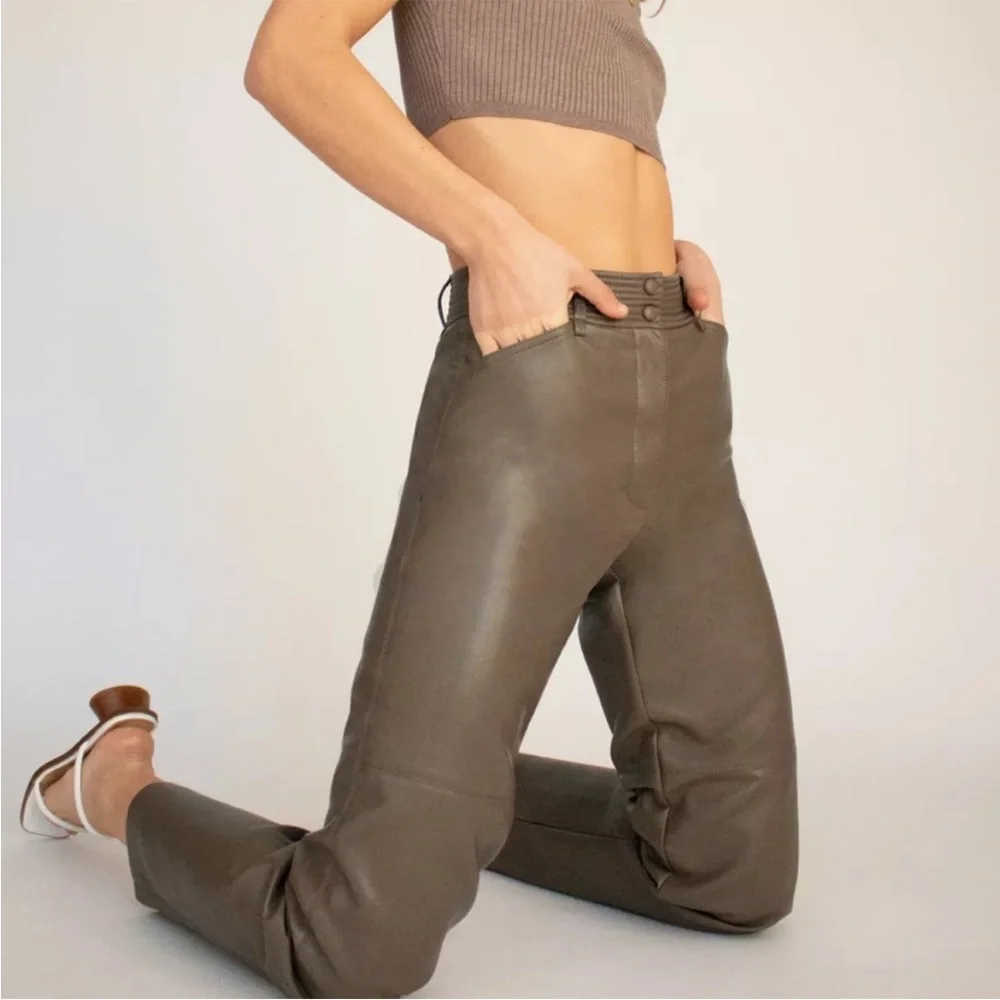 Aritizia Wilfred faux leather high rise pants 6 - Picture 3 of 13